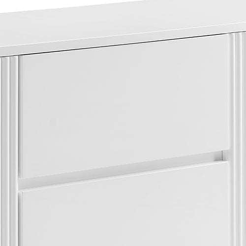Buffet Ceramic Table Top Mdf Cabinet Storage Stainless Steel In White