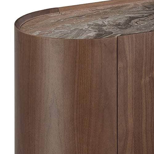 Buffet Mdf Melamine Interior Storage In Dark Walnut Colour