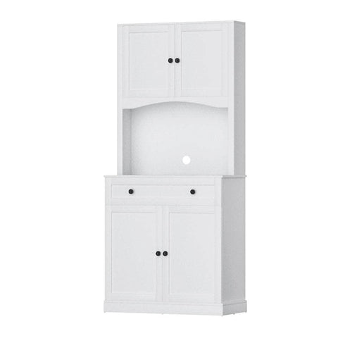 Buffet Sideboard Cabinet Cupboard Pantry Storage Shelves Hutch White