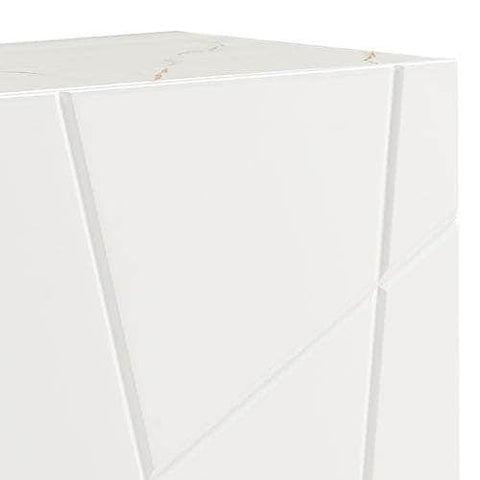 Buffet Sideboard Colour Ceramic Top Mdf In Glossy White Gold Colour