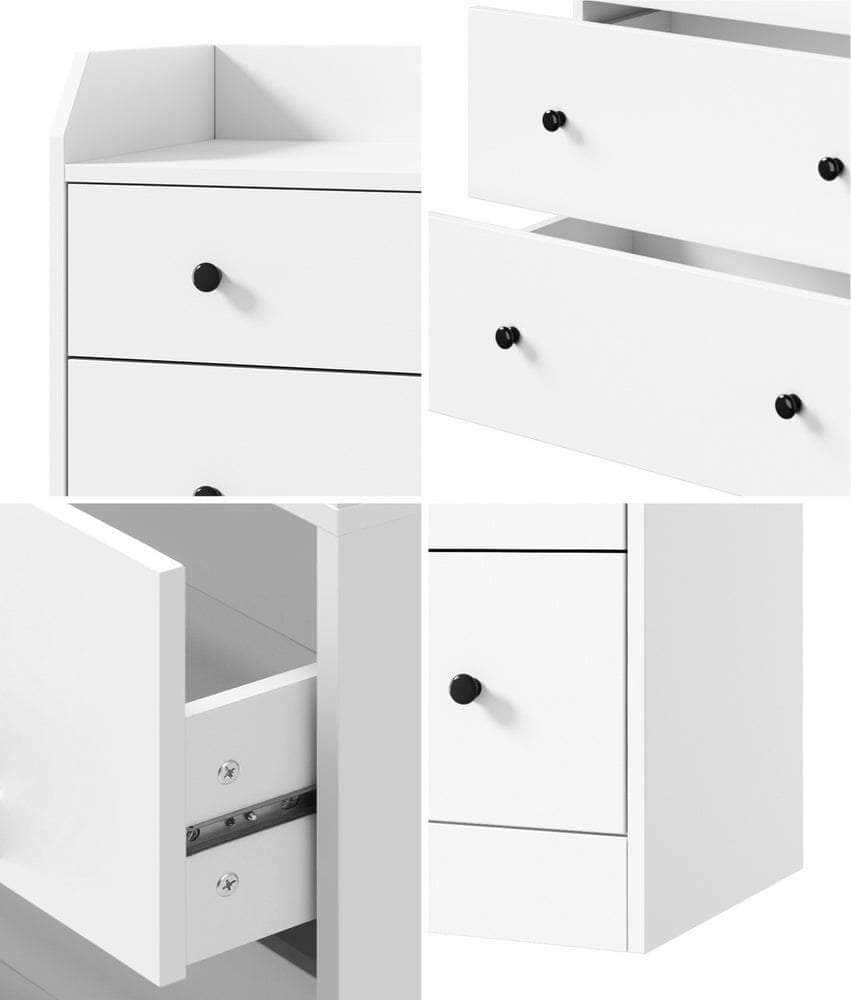 Buffet Sideboard Hamptons Style 6 Drawers White