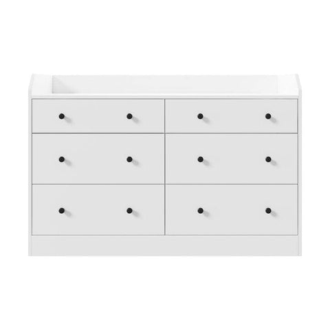 Buffet Sideboard Hamptons Style 6 Drawers White