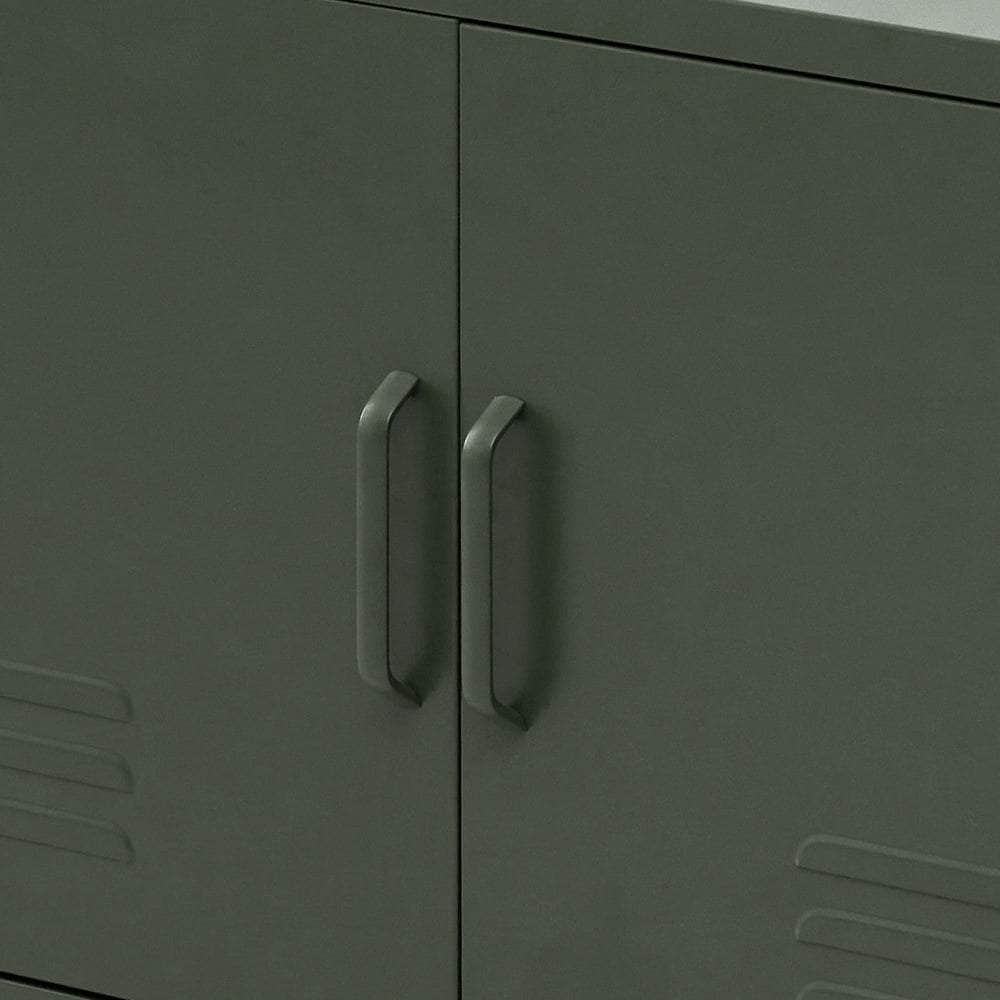 Buffet Sideboard Metal Cabinet - BASE Charcoal/Green/Pink/White