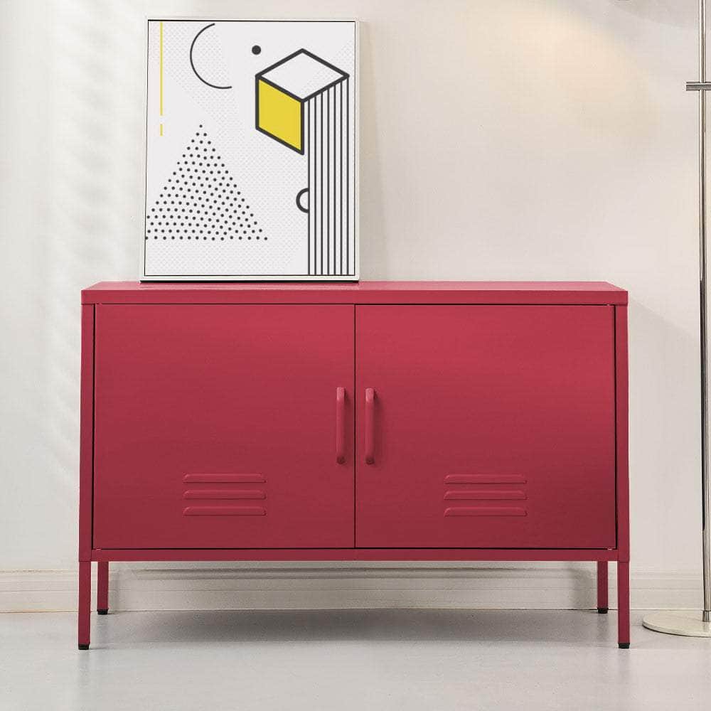 Buffet Sideboard Metal Cabinet - BASE Charcoal/Green/Pink/White