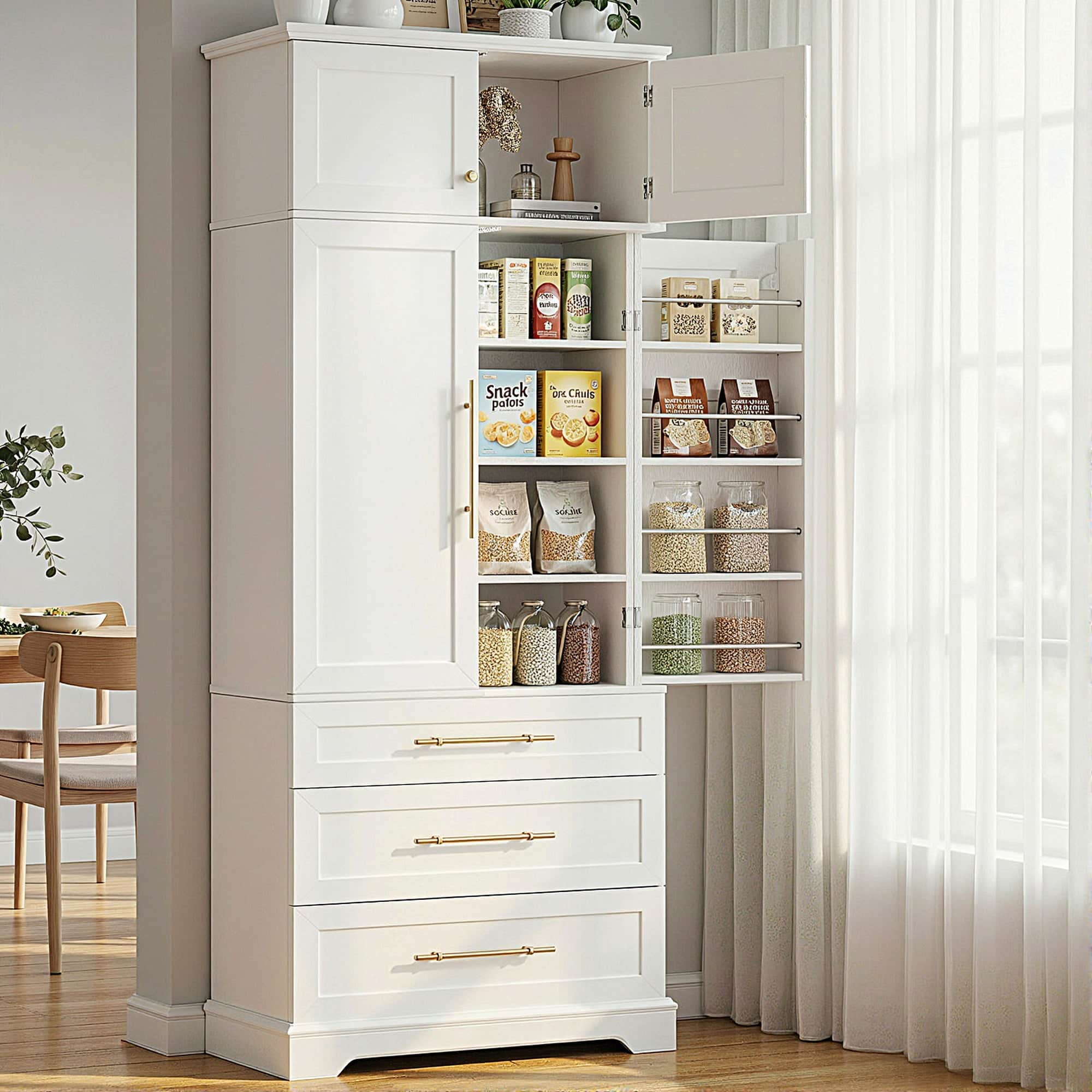 Buffet Sideboard Pantry Cabinet Hamptons Style Kitchen Storage Drawers