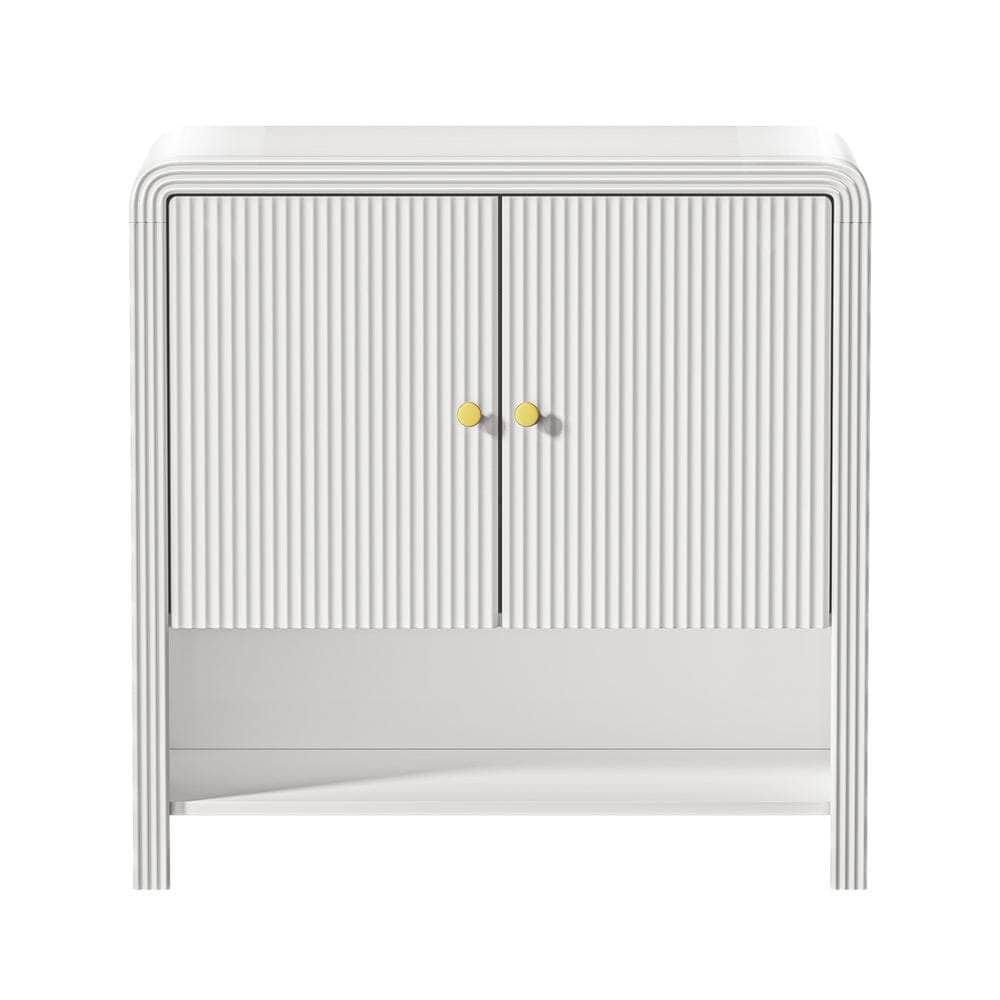 Buffet Sideboard Storage Cabinet White 2 Doors Cupboard for Dining Room