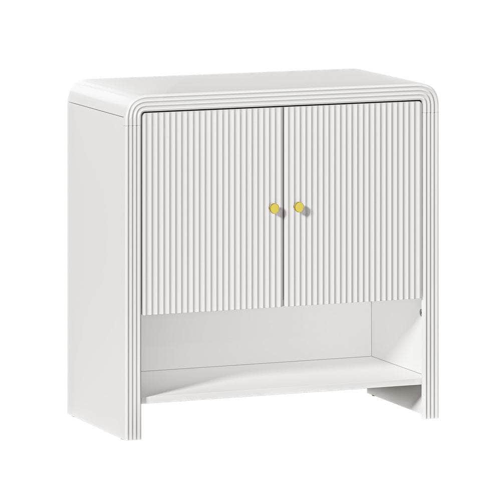 Buffet Sideboard Storage Cabinet White 2 Doors Cupboard for Dining Room