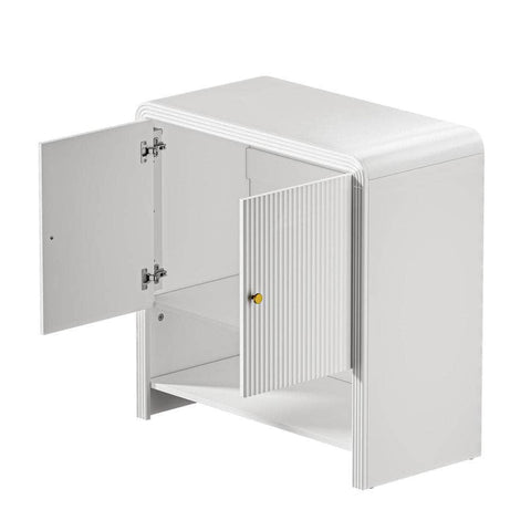 Buffet Sideboard Storage Cabinet White 2 Doors Cupboard for Dining Room