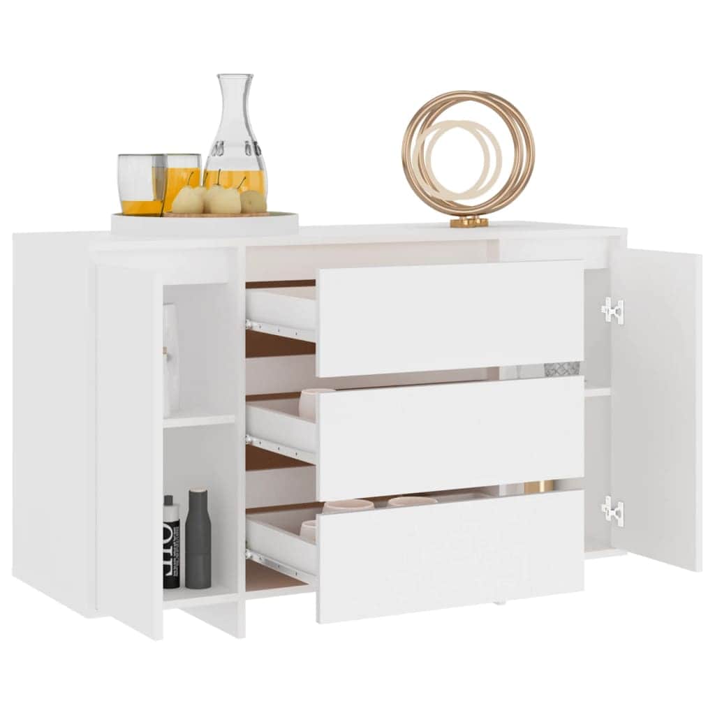 Buffets & Sideboard With 3 Drawers White Chipboard