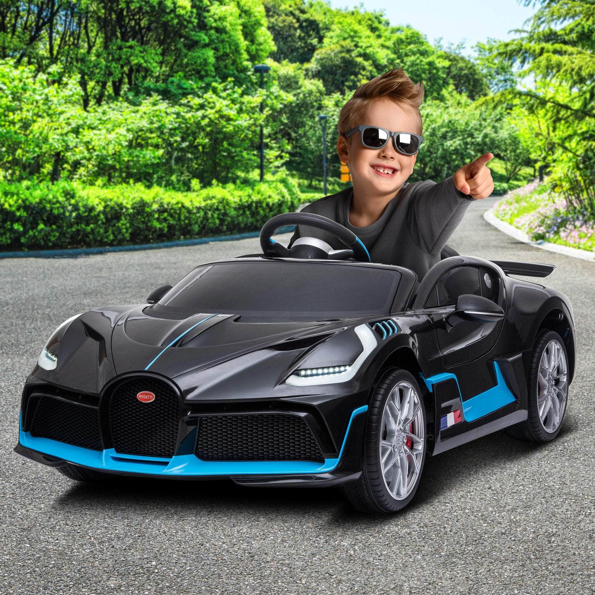 Bugatti Divo Kids Ride On Car Black/Blue/Red Edition