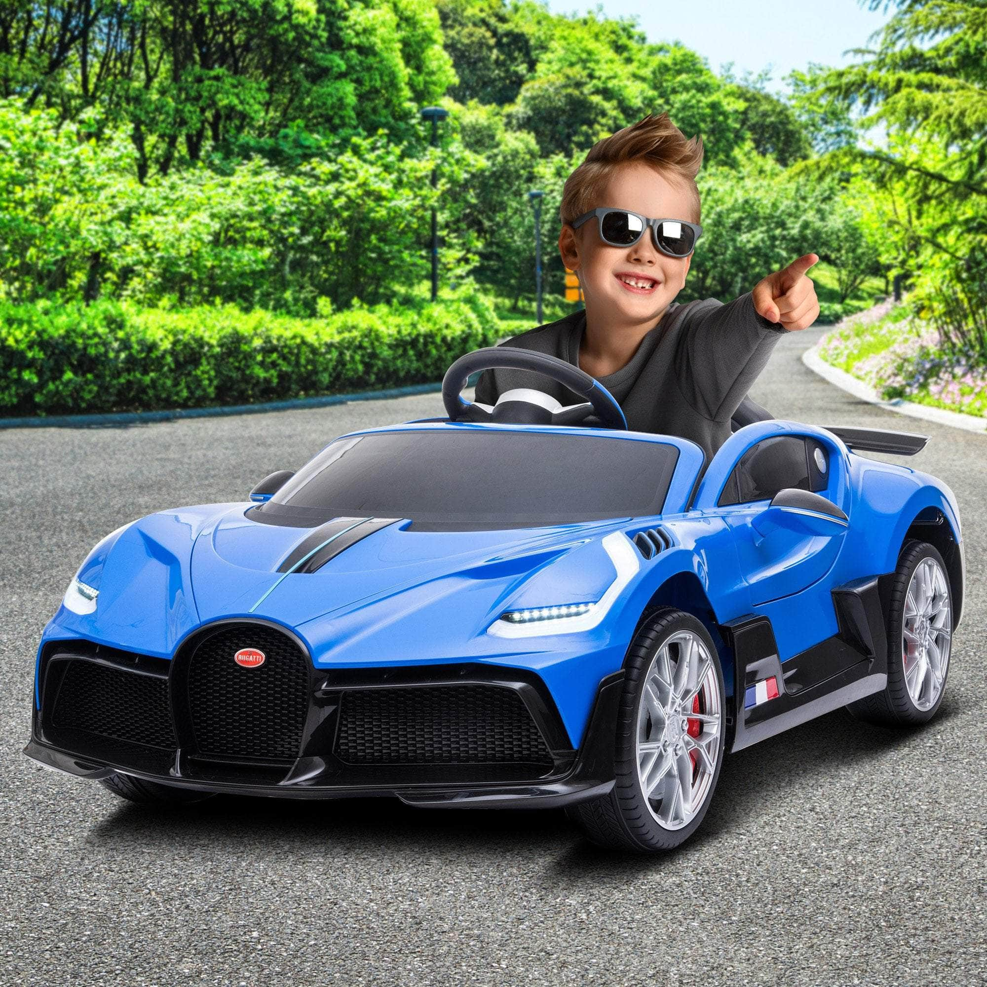 Bugatti Divo Kids Ride On Car Black/Blue/Red Edition