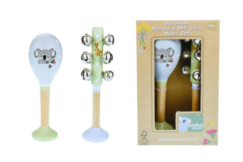 Bush buddies australian animals maraca & bellstick set