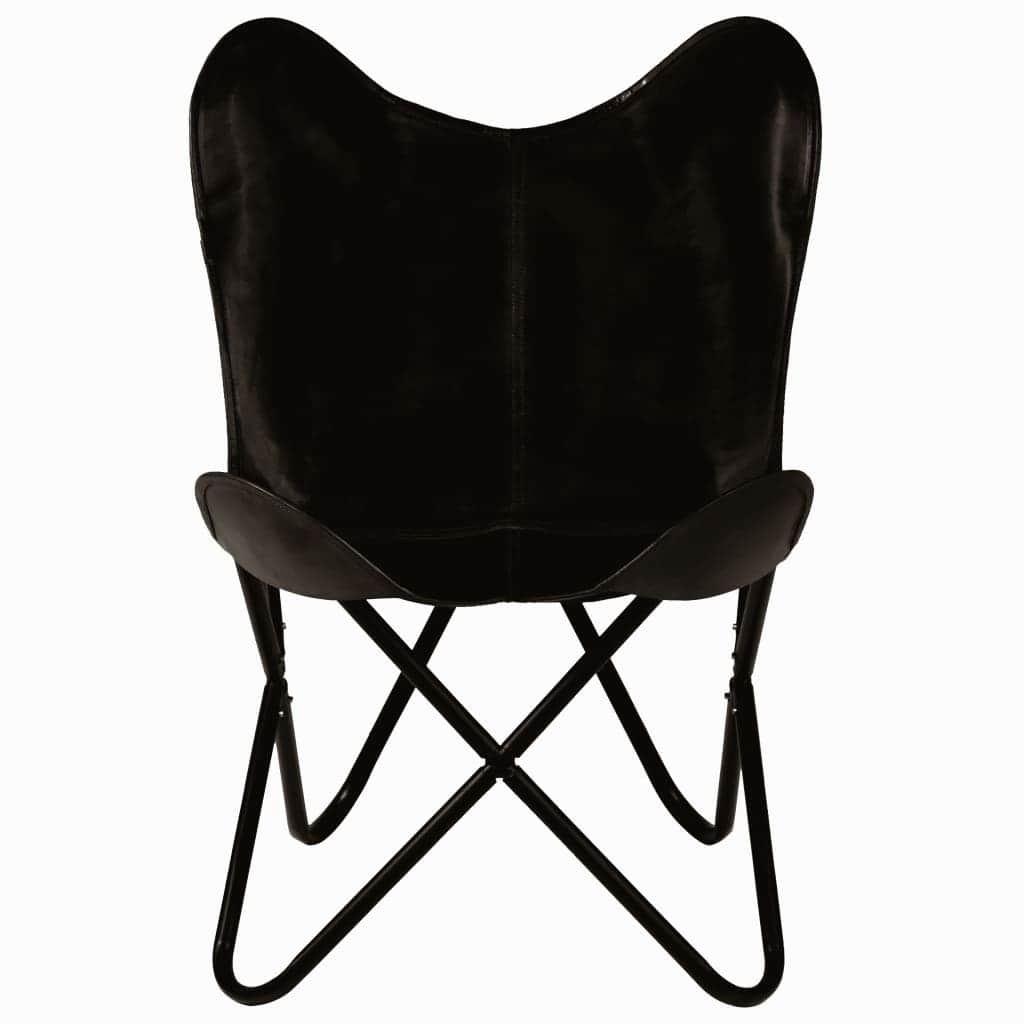 Butterfly Chair Black Kids Size Real Leather