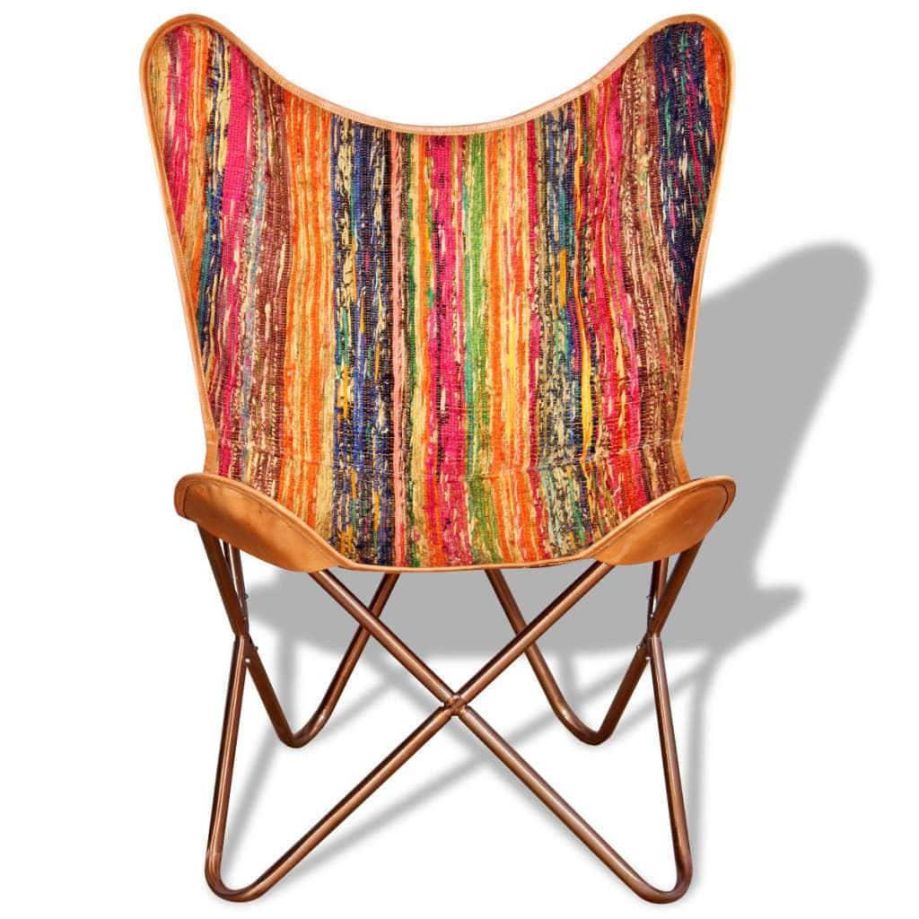 Butterfly Chairs 4 pcs Multicolour Chindi Fabric - Simple deals