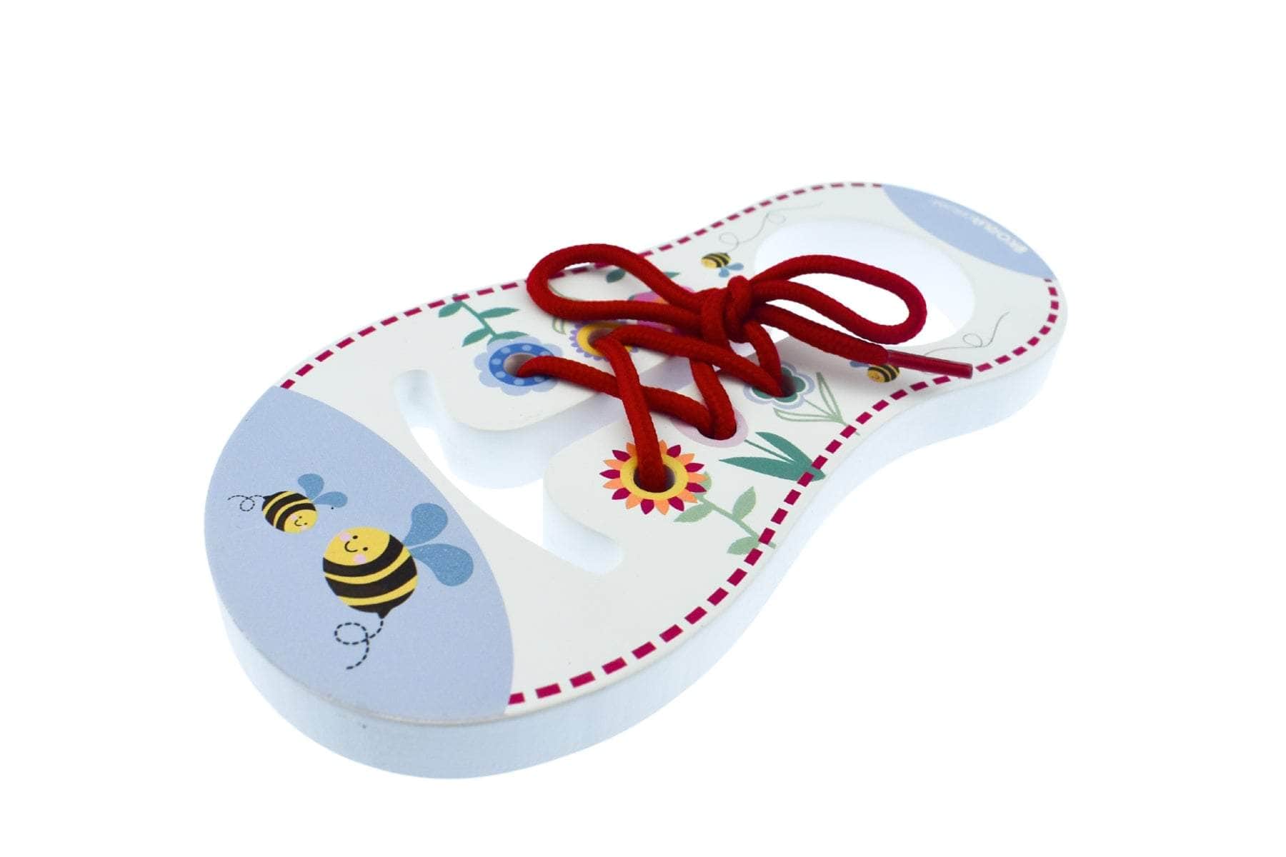 Buzzy days wooden learn to tie shoe lace (pair)