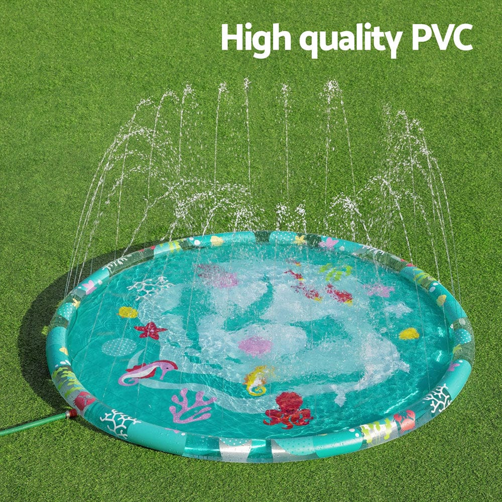 Kids Round Inflatable Splash Pool Sprinkler Marine 165cm with Pool Toys & Inflatables