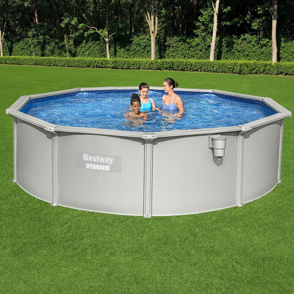 457Cm - Swimming Pool Steel Frame Round Pool Set 457cm w/ Filter Ladder 17430L