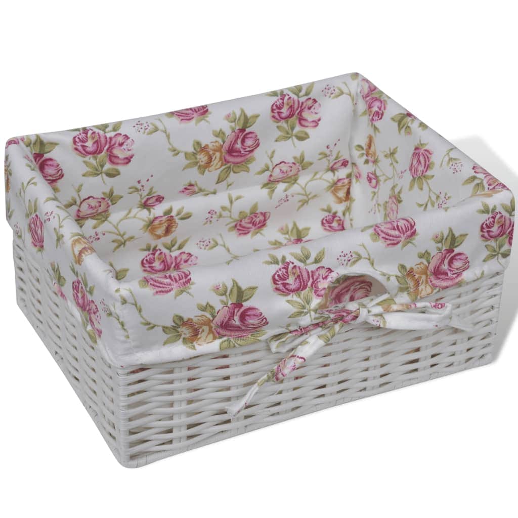 Cabinet with 1 Drawer and 3 Baskets White Wood