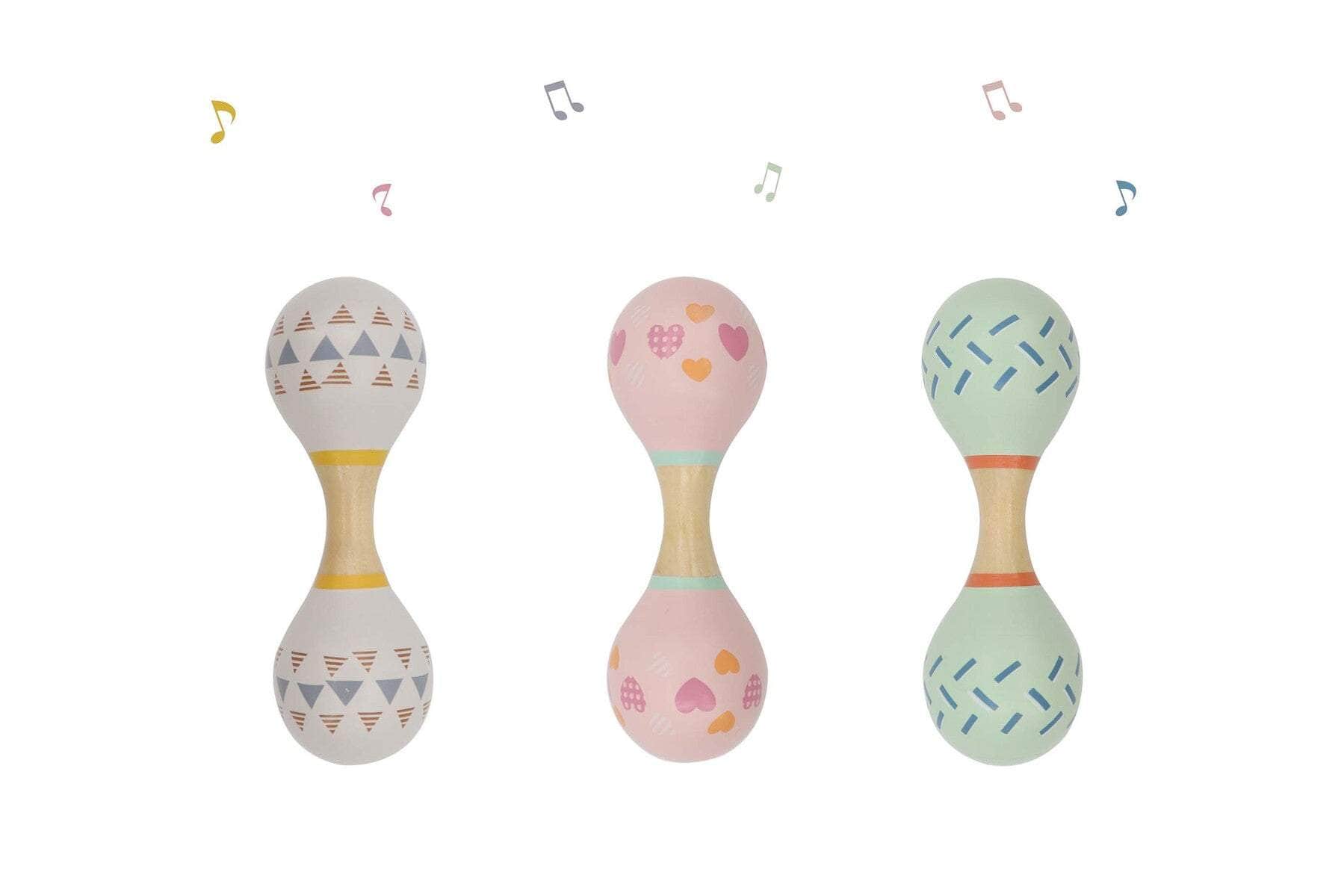 Calm & Breezy Maraca Rattle Double Set Of 3Pcs