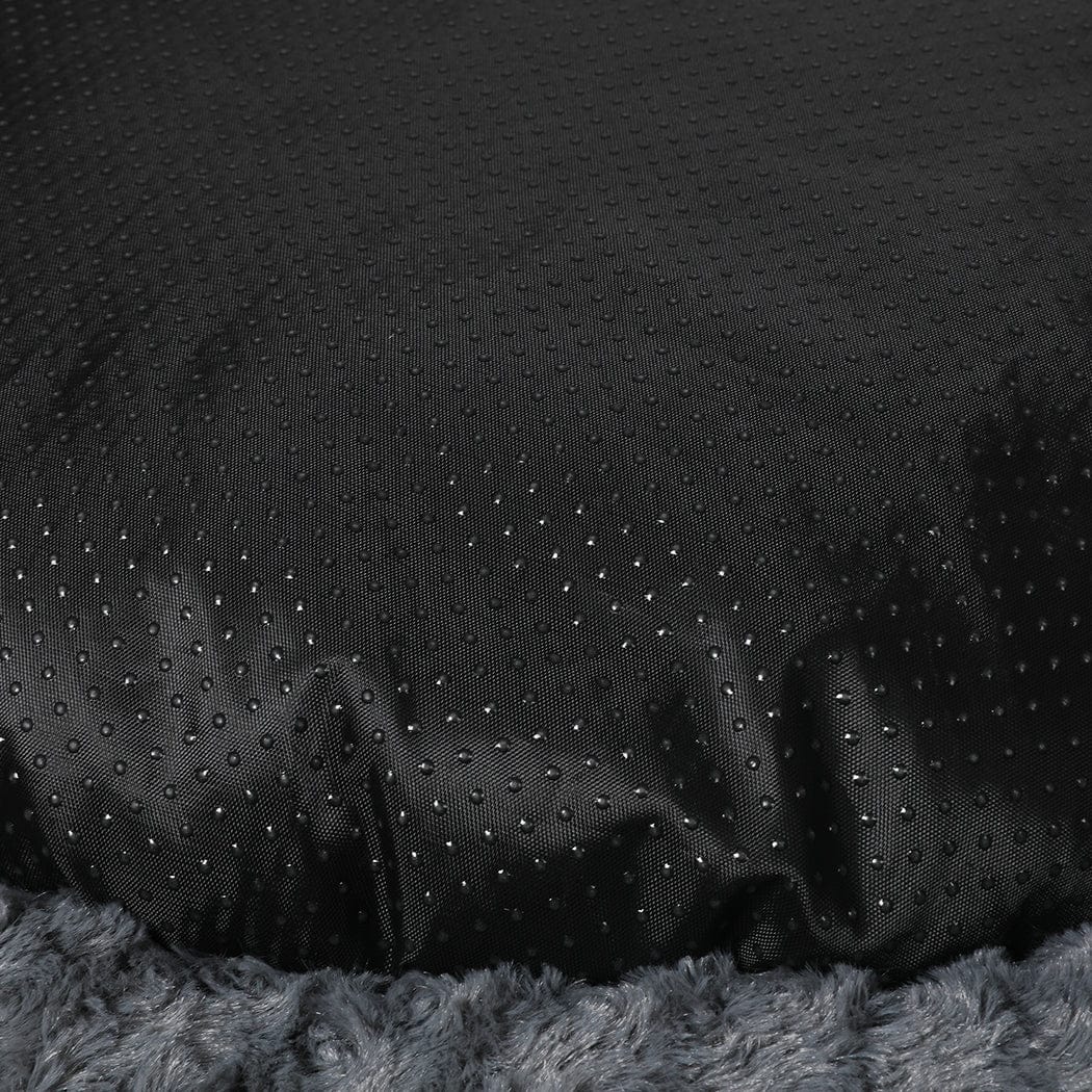Calming Dog Bed Warm Soft Plush XL Dark Grey X-Large, Grey colour