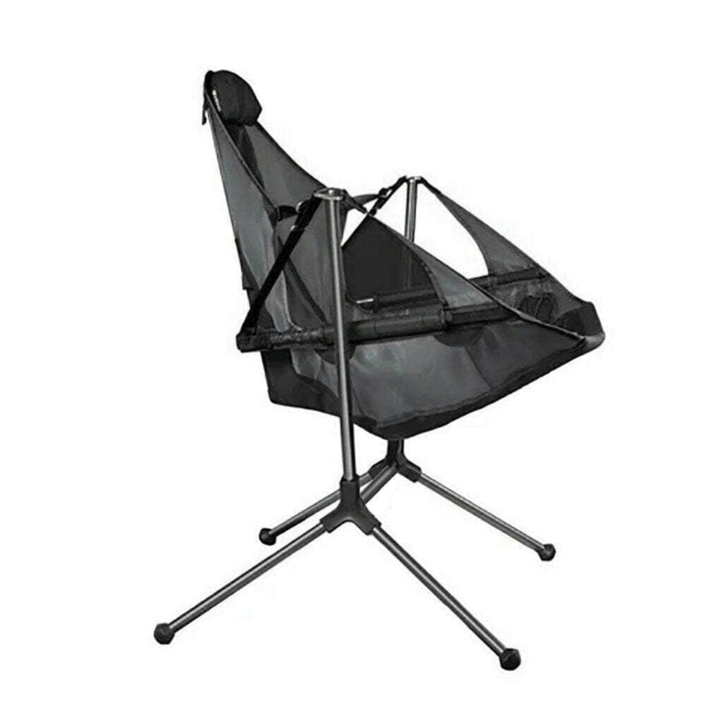 Camping Chair Foldable Swing Luxury Recliner Swinging Back Outdoor Folding Chair Outdoor Portable Blue