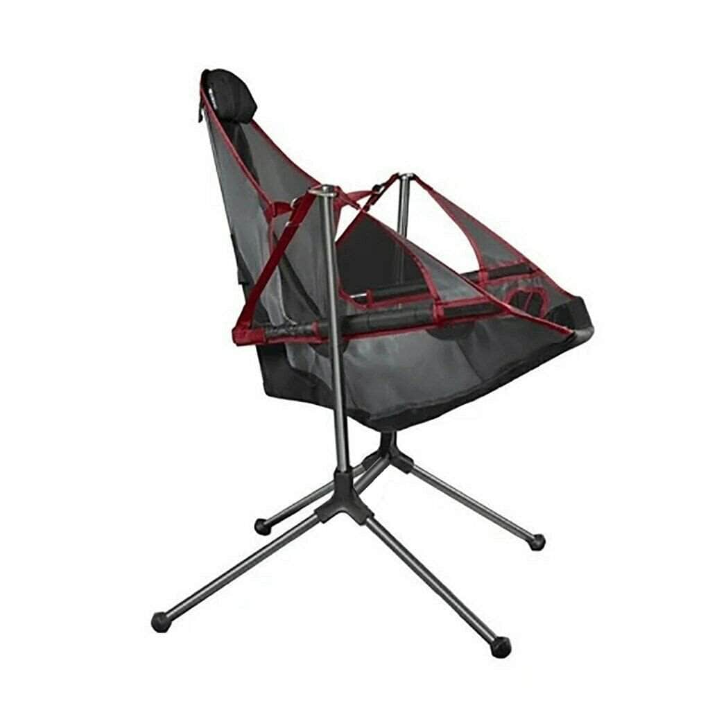 Camping Chair Foldable Swing Luxury Recliner Swinging Back Outdoor Folding Chair Outdoor Portable Blue