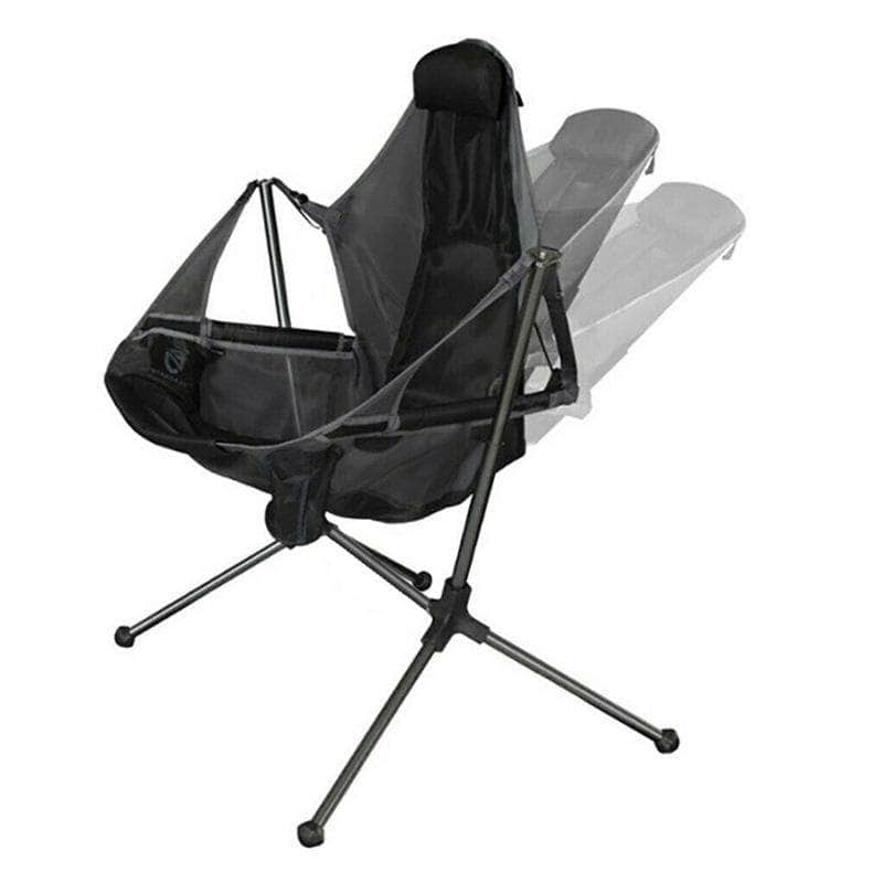Camping Chair Foldable Swing Recliner Relaxation Swinging Back Outdoor Outdoor Portable Green