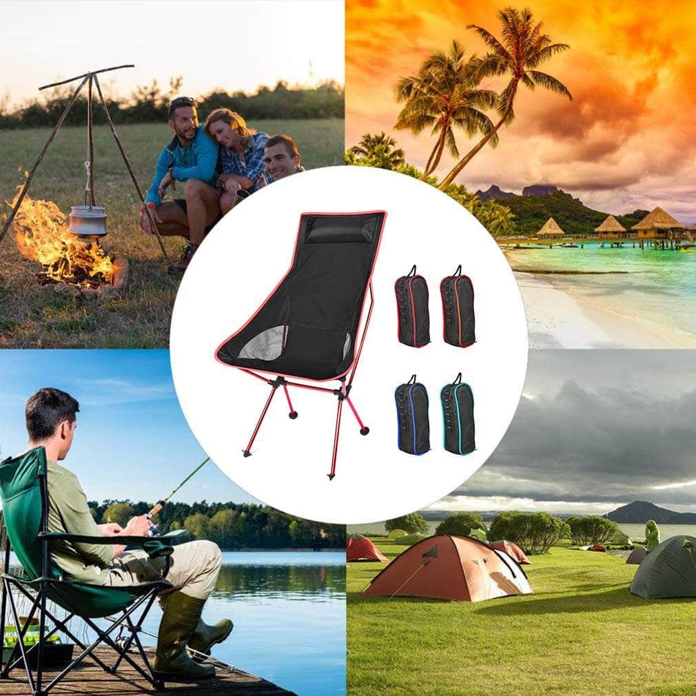 Camping Chair Folding High Back Backpacking Chair, Lightweight Portable Compact For Outdoor Camp