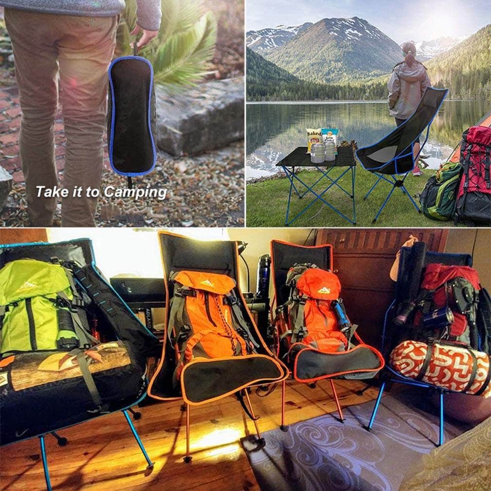 Camping Chair Folding High Back Backpacking Chair With Headrest Red