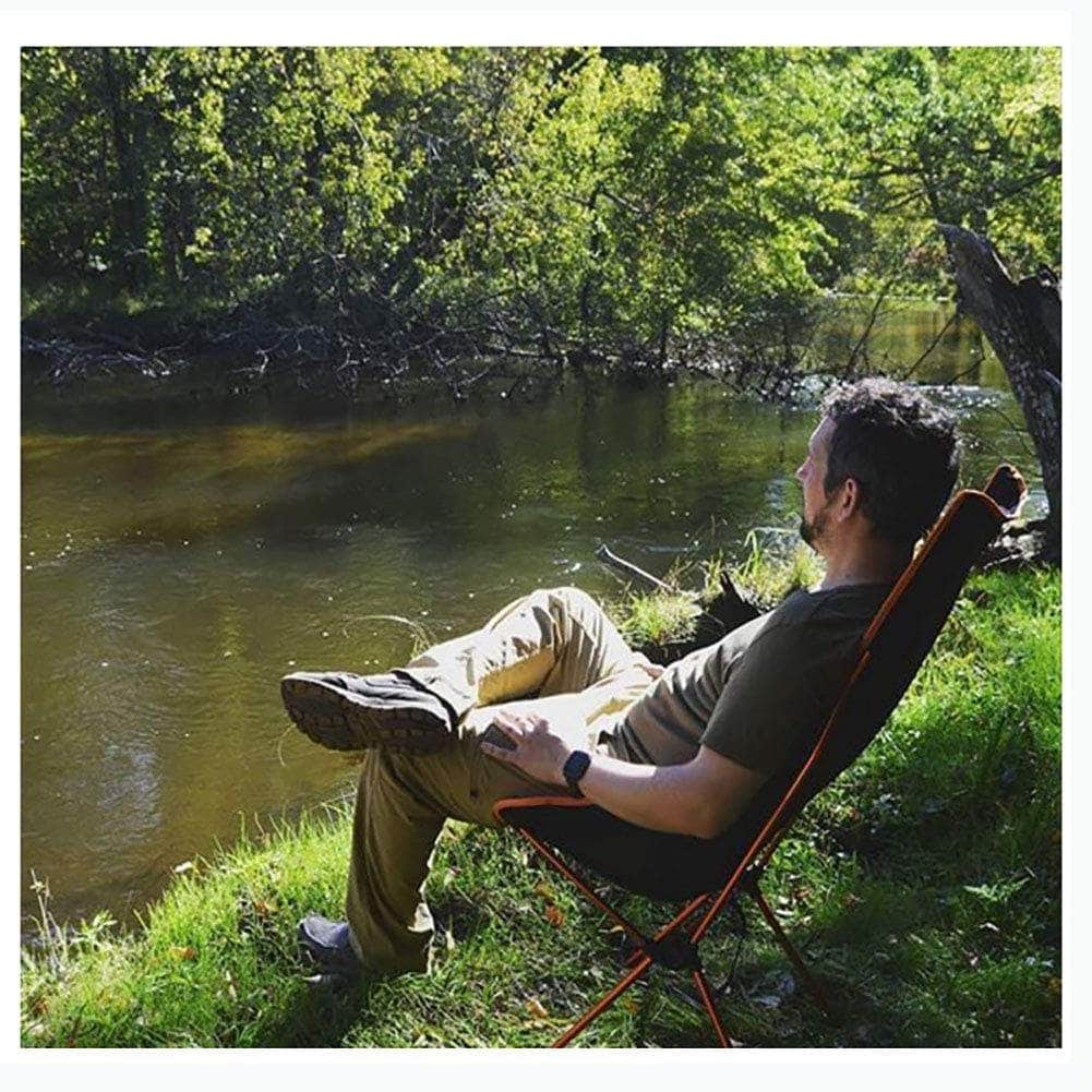 Camping Chair Folding High Back Backpacking Chair With Headrest Sky