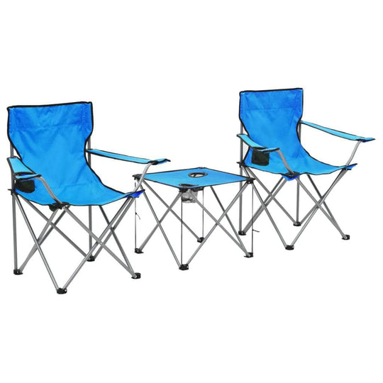 Camping Table and Chair Set 3 Pieces Blue - Simple deals