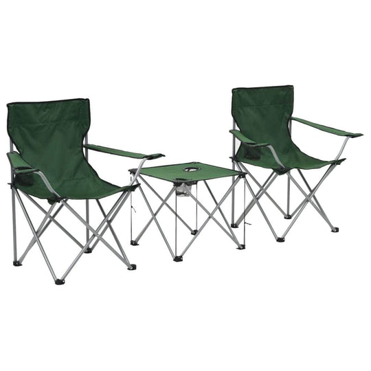 Camping Table and Chair Set 3 Pieces Green - Simple deals