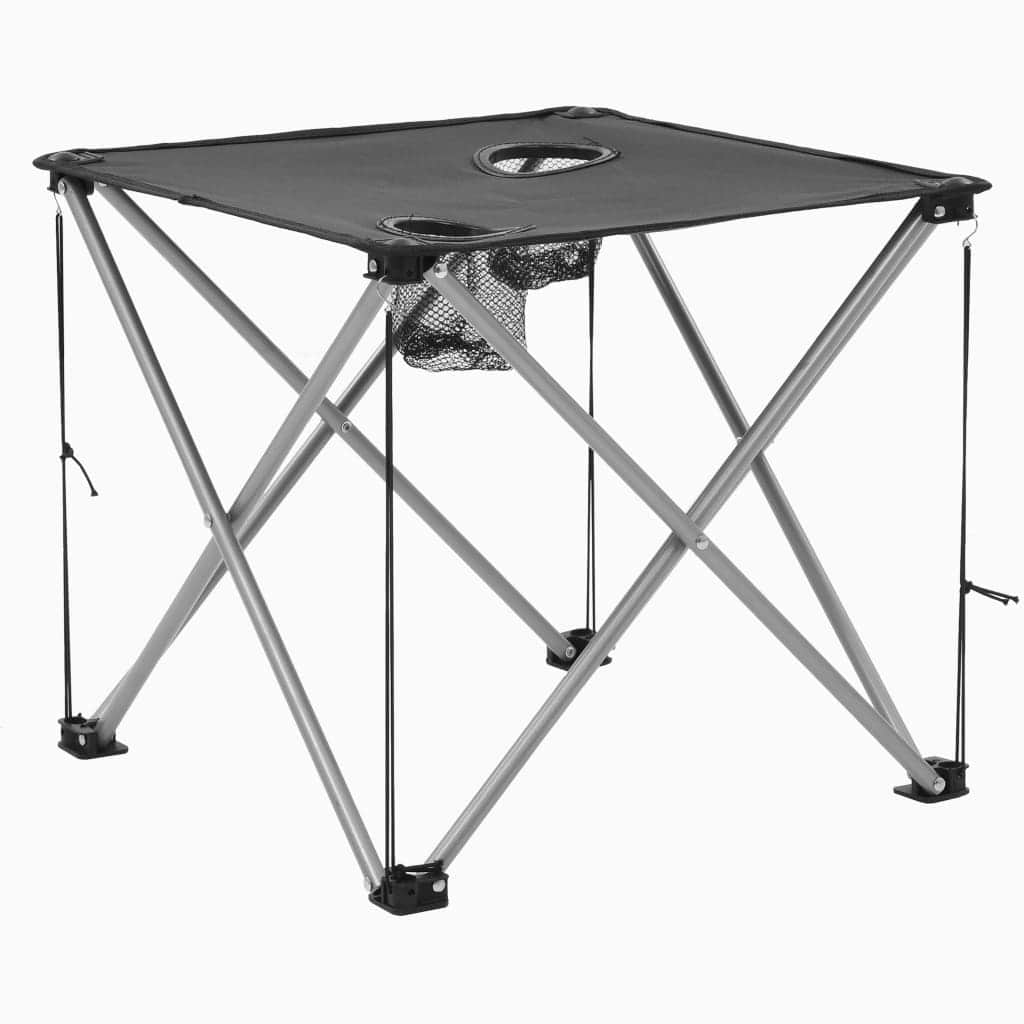 Camping Table and Chair Set 3 Pieces Grey - Simple deals