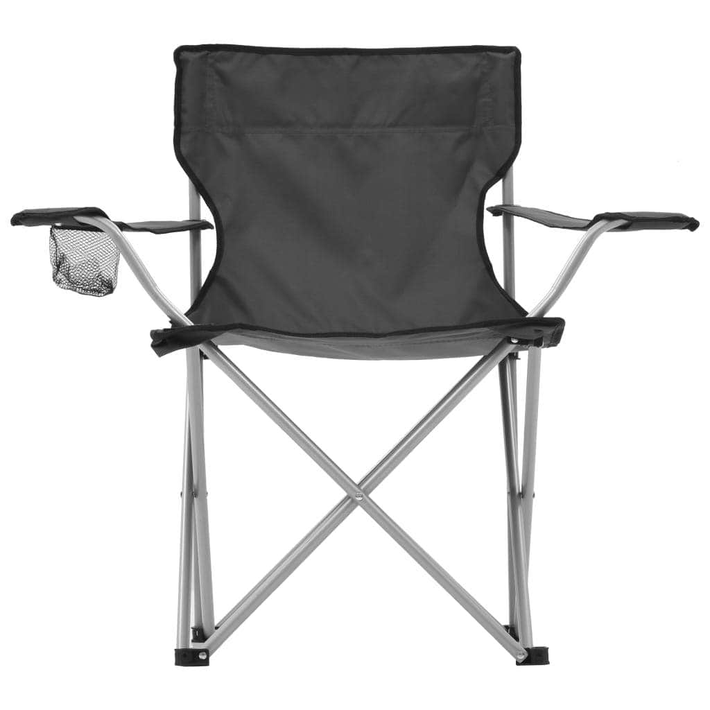 Camping Table and Chair Set 3 Pieces Grey - Simple deals