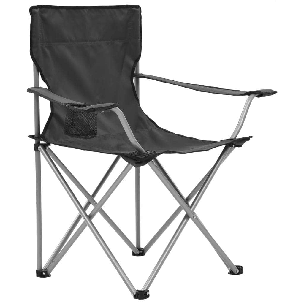Camping Table and Chair Set 3 Pieces Grey - Simple deals