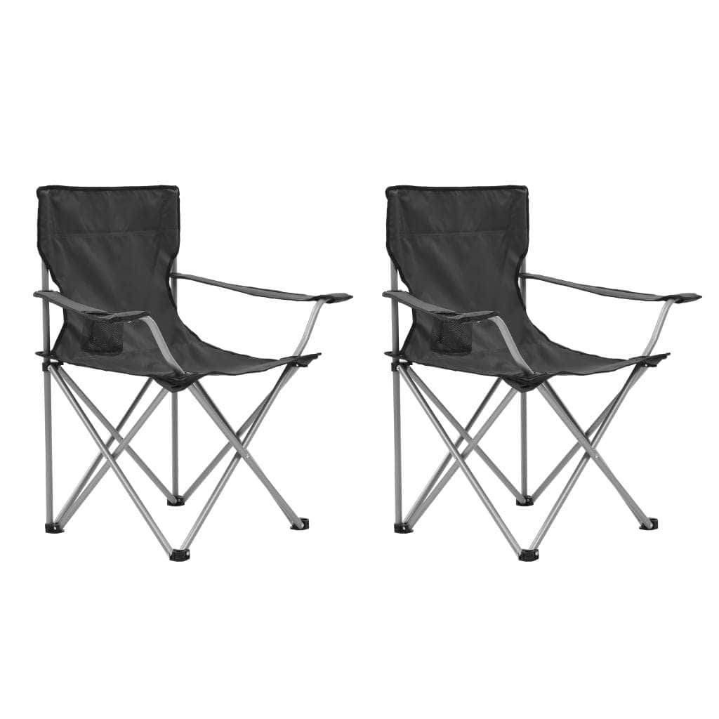 Camping Table and Chair Set 3 Pieces Grey - Simple deals