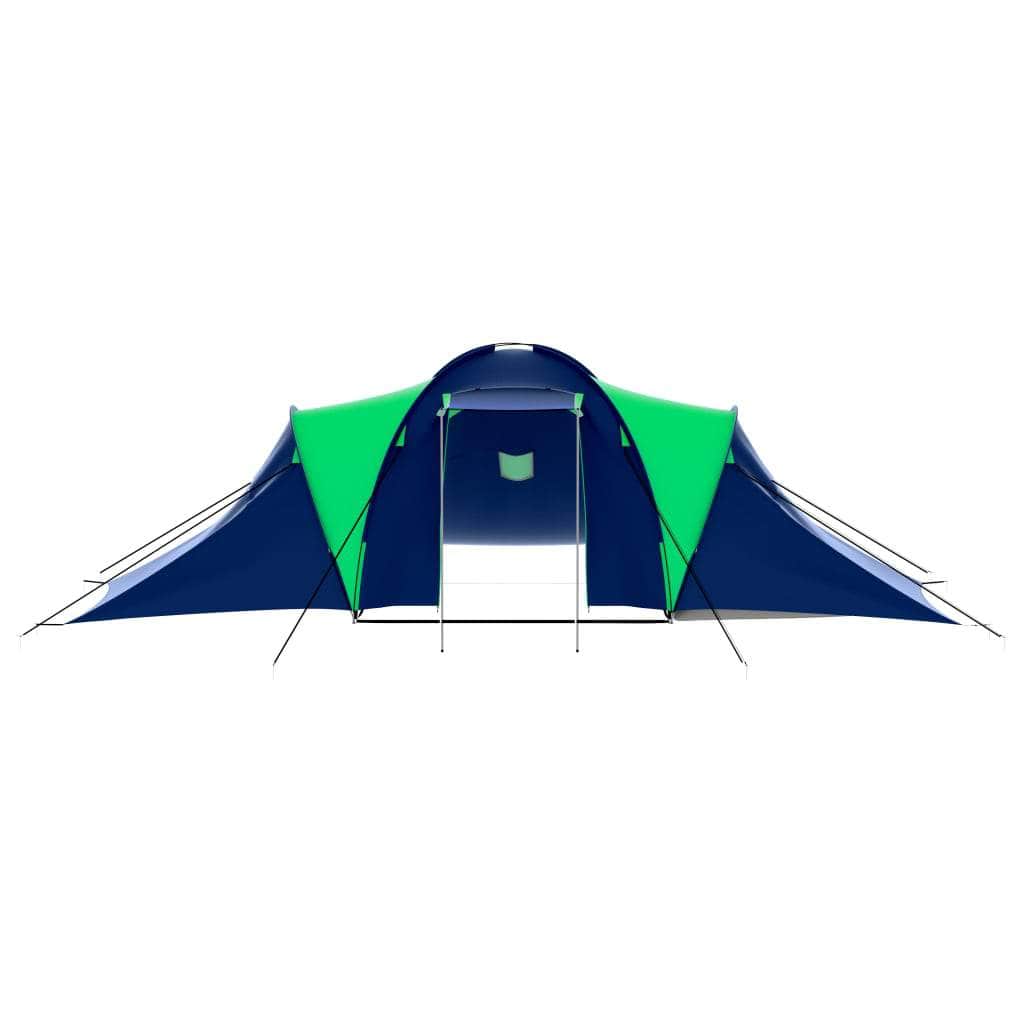 Camping Tent Fabric 9 Persons Blue and Green