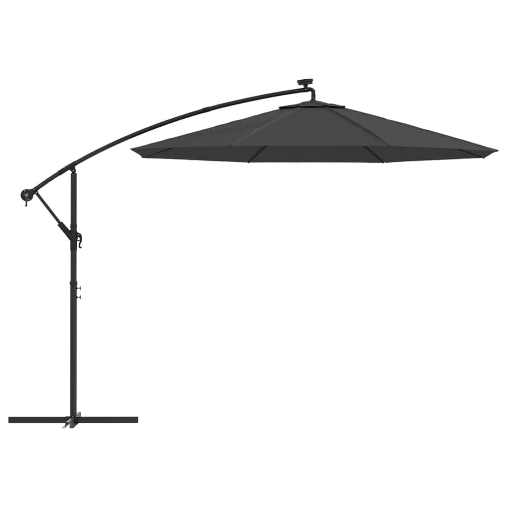 Cantilever Umbrella LED Lights and Steel Pole 300cm Anthracite - Simple deals