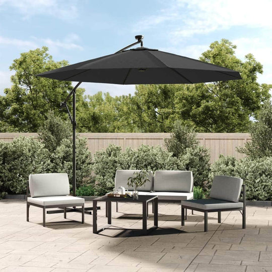 Cantilever Umbrella LED Lights and Steel Pole 300cm Anthracite - Simple deals