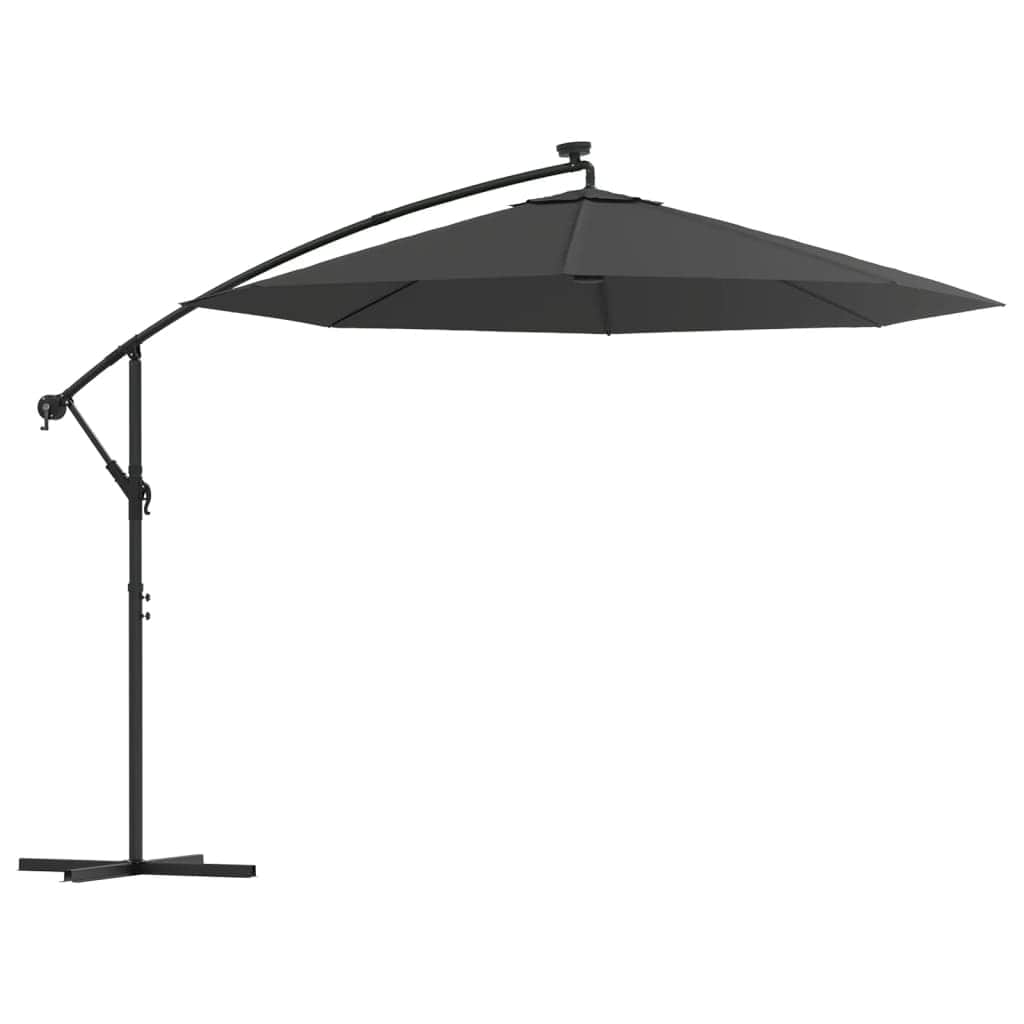 Cantilever Umbrella LED Lights and Steel Pole 300cm Anthracite - Simple deals