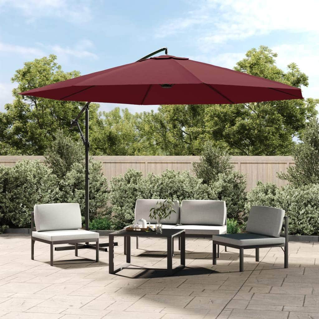 Cantilever Umbrella with Aluminium Pole Bordeaux Red - Simple deals