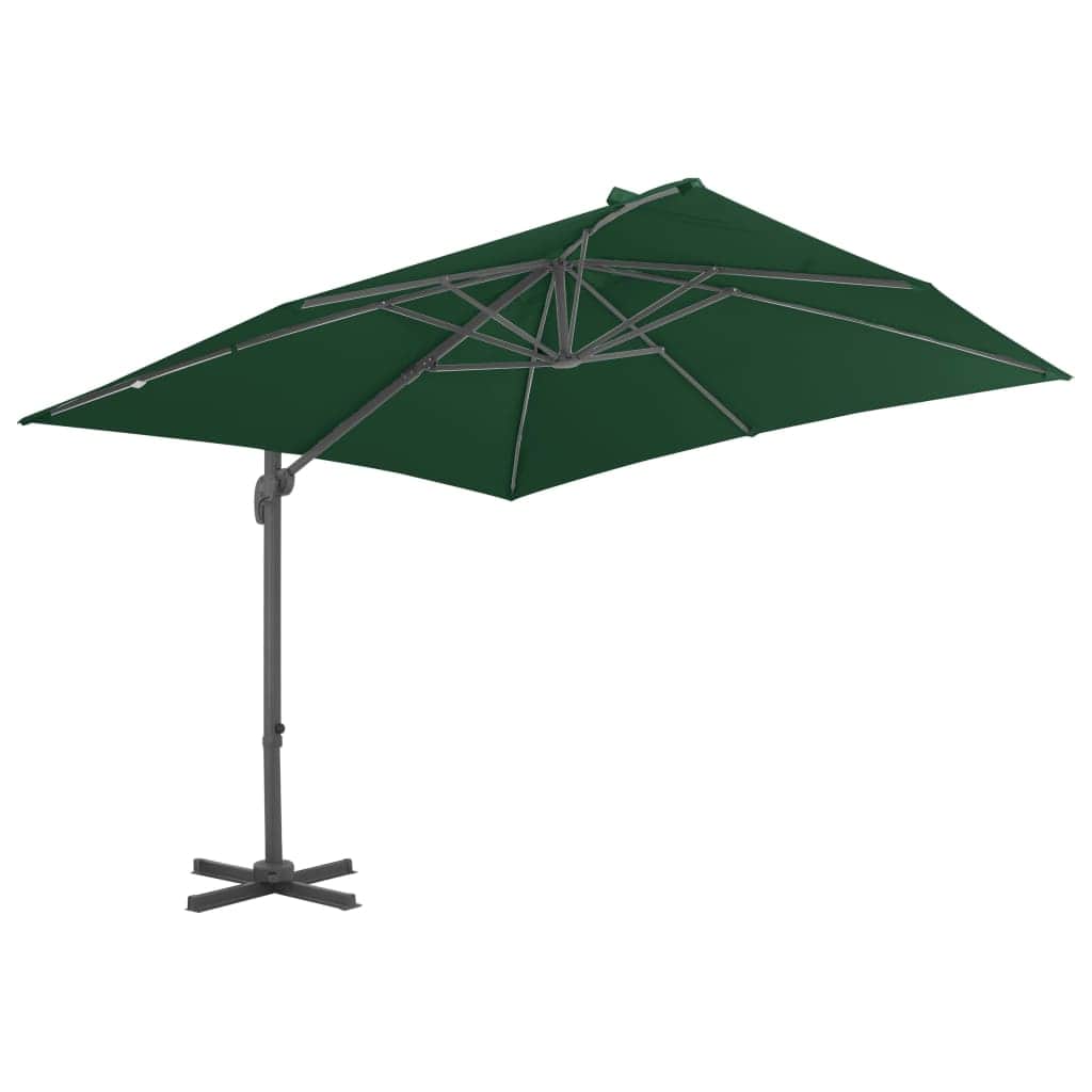 Cantilever Umbrella with Aluminium Pole Green