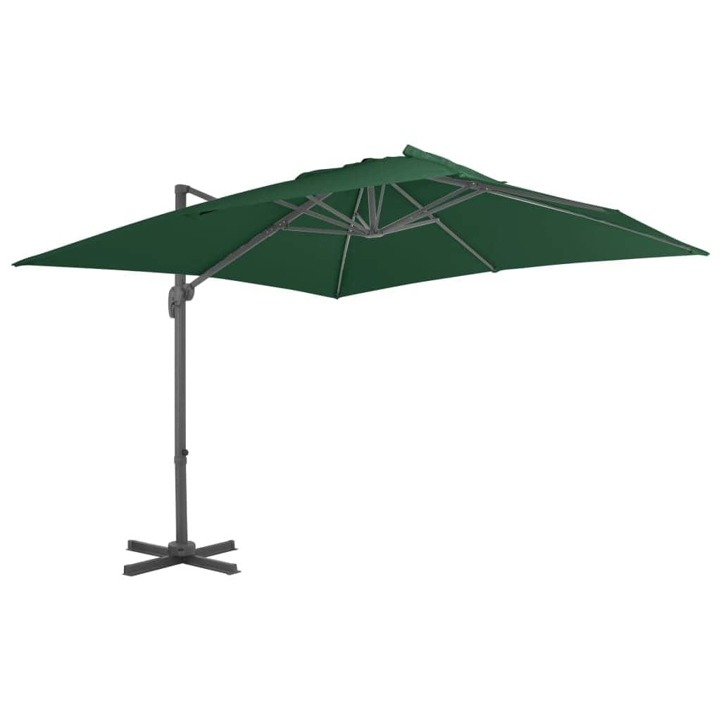 Cantilever Umbrella with Aluminium Pole Green