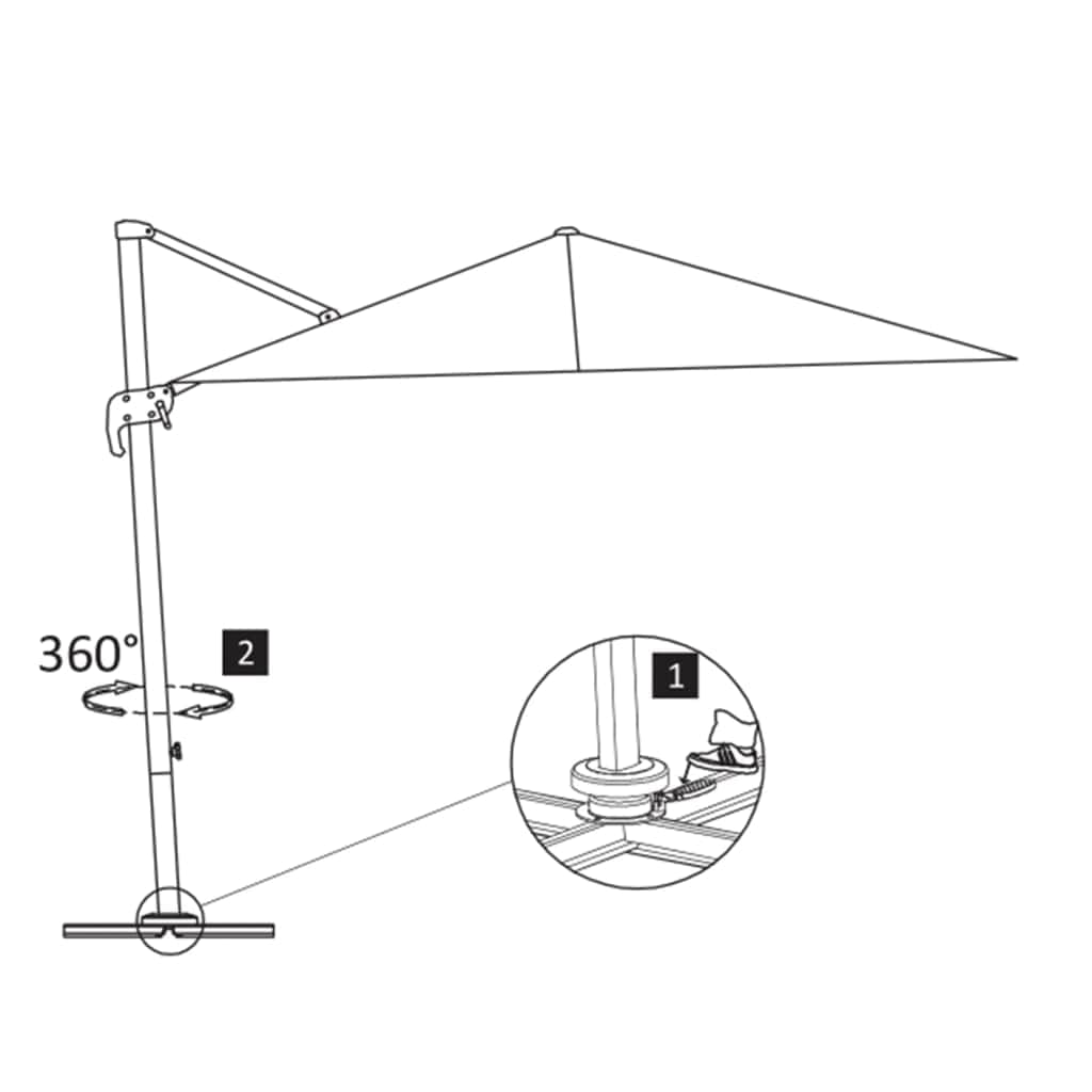 Cantilever Umbrella with Aluminium Pole Sand