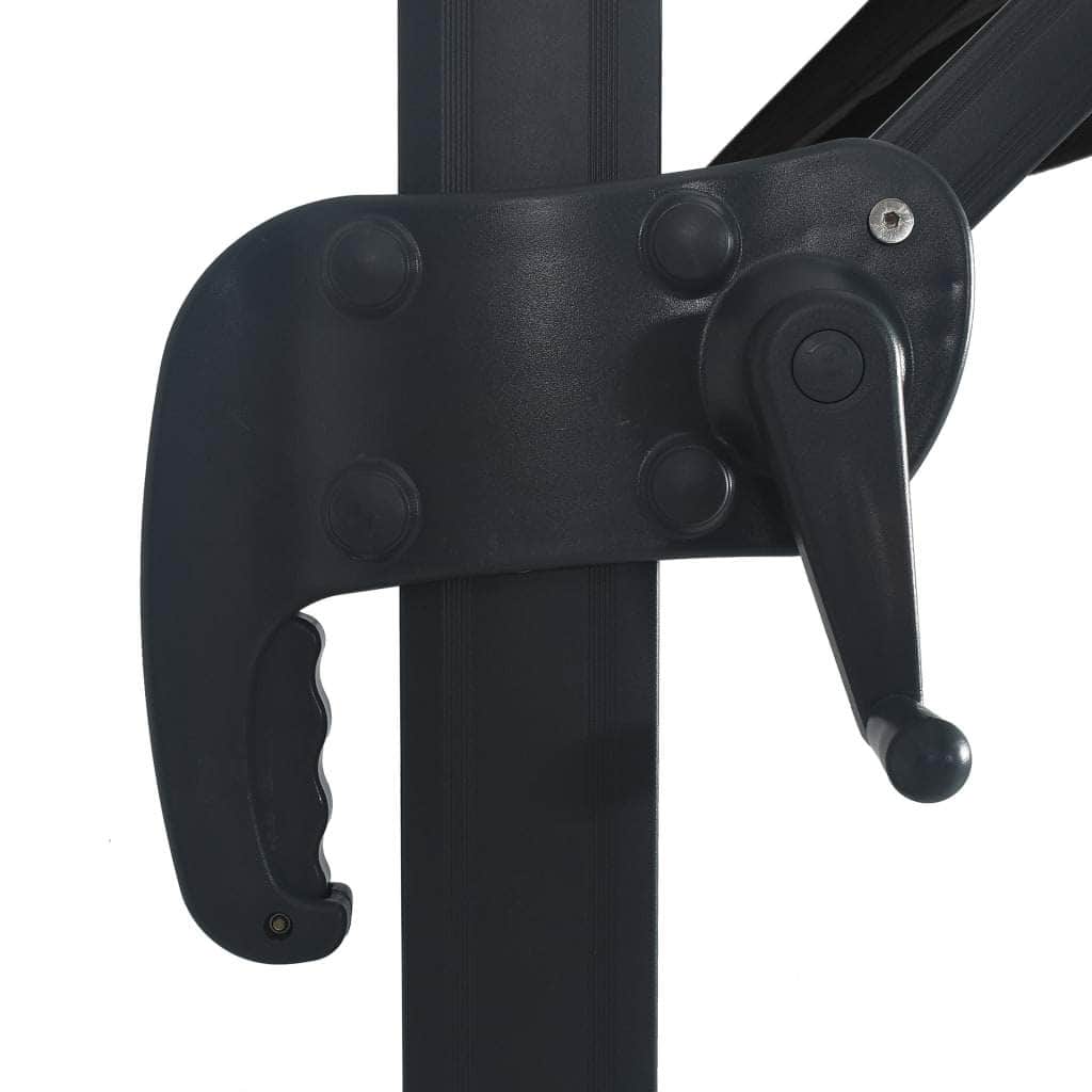 Cantilever Umbrella with LED Lights and Aluminium Pole Black