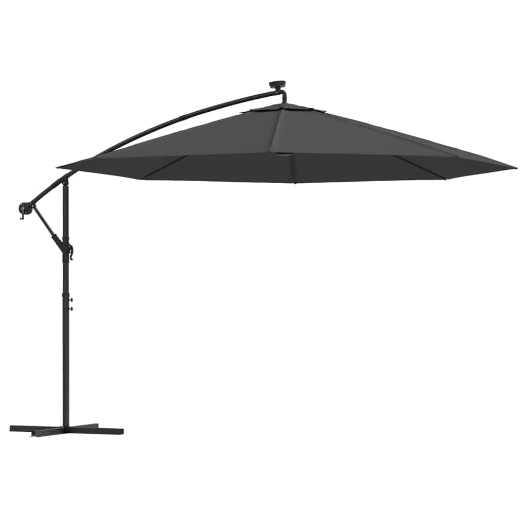 Cantilever Umbrella with LED Lights and Metal Pole 350 cm Anthracite - Simple deals
