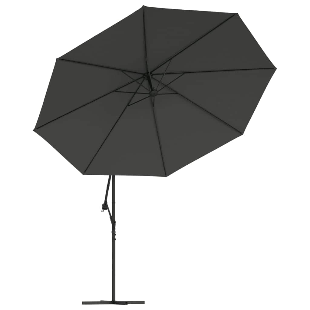 Cantilever Umbrella with LED Lights and Metal Pole 350 cm Anthracite - Simple deals