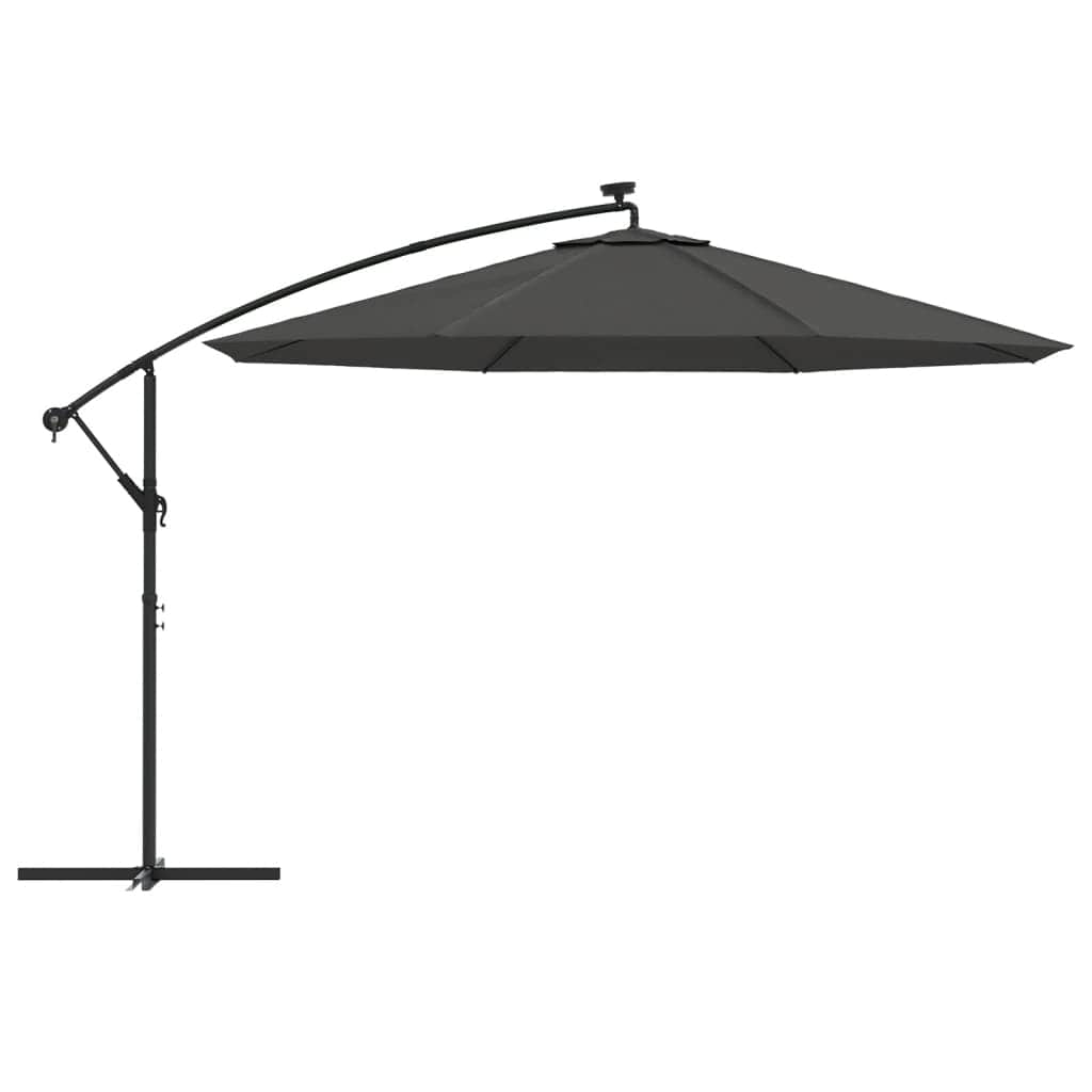 Cantilever Umbrella with LED Lights and Metal Pole 350 cm Anthracite - Simple deals