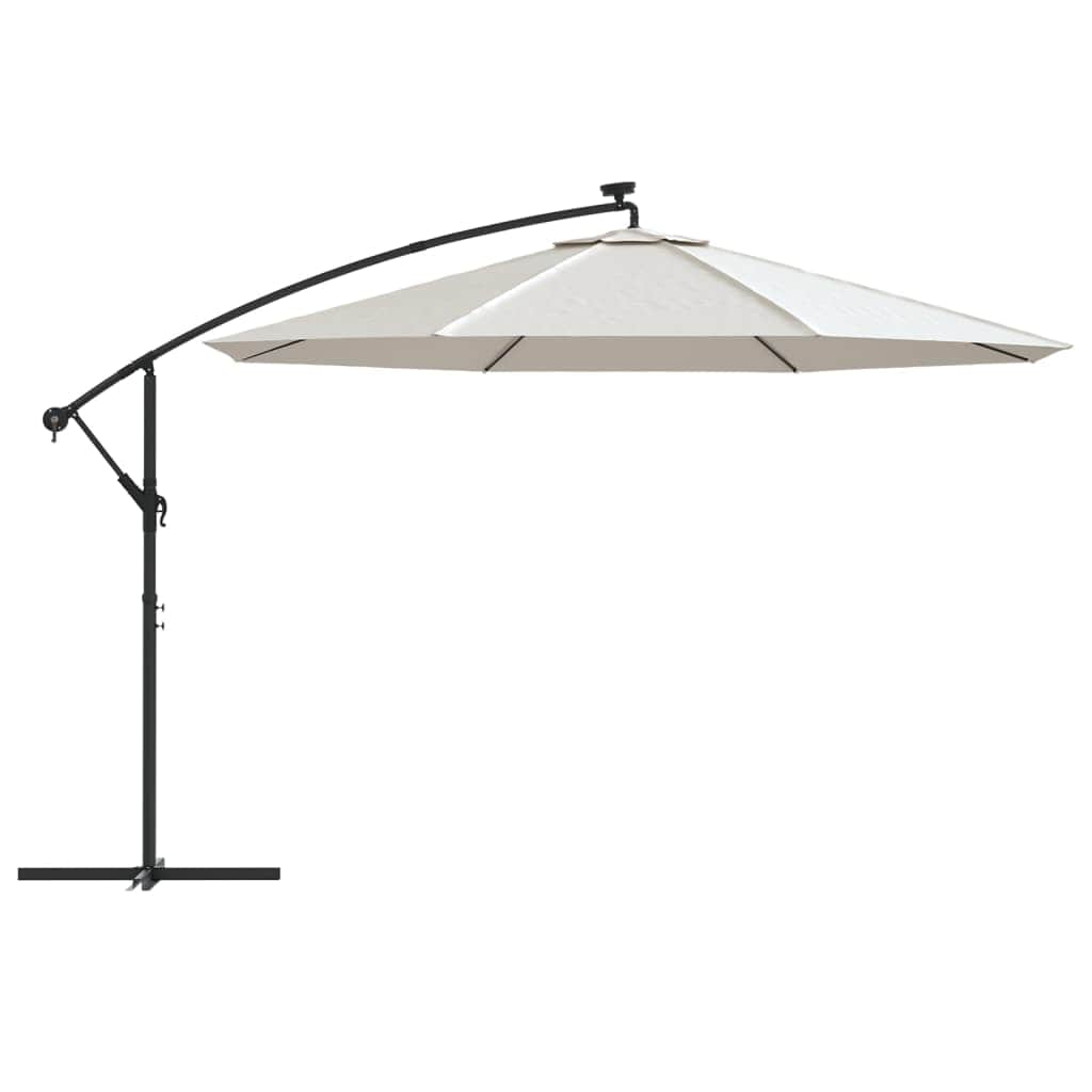 Cantilever Umbrella with LED Lights and Metal Pole 350 cm Sand - Simple deals