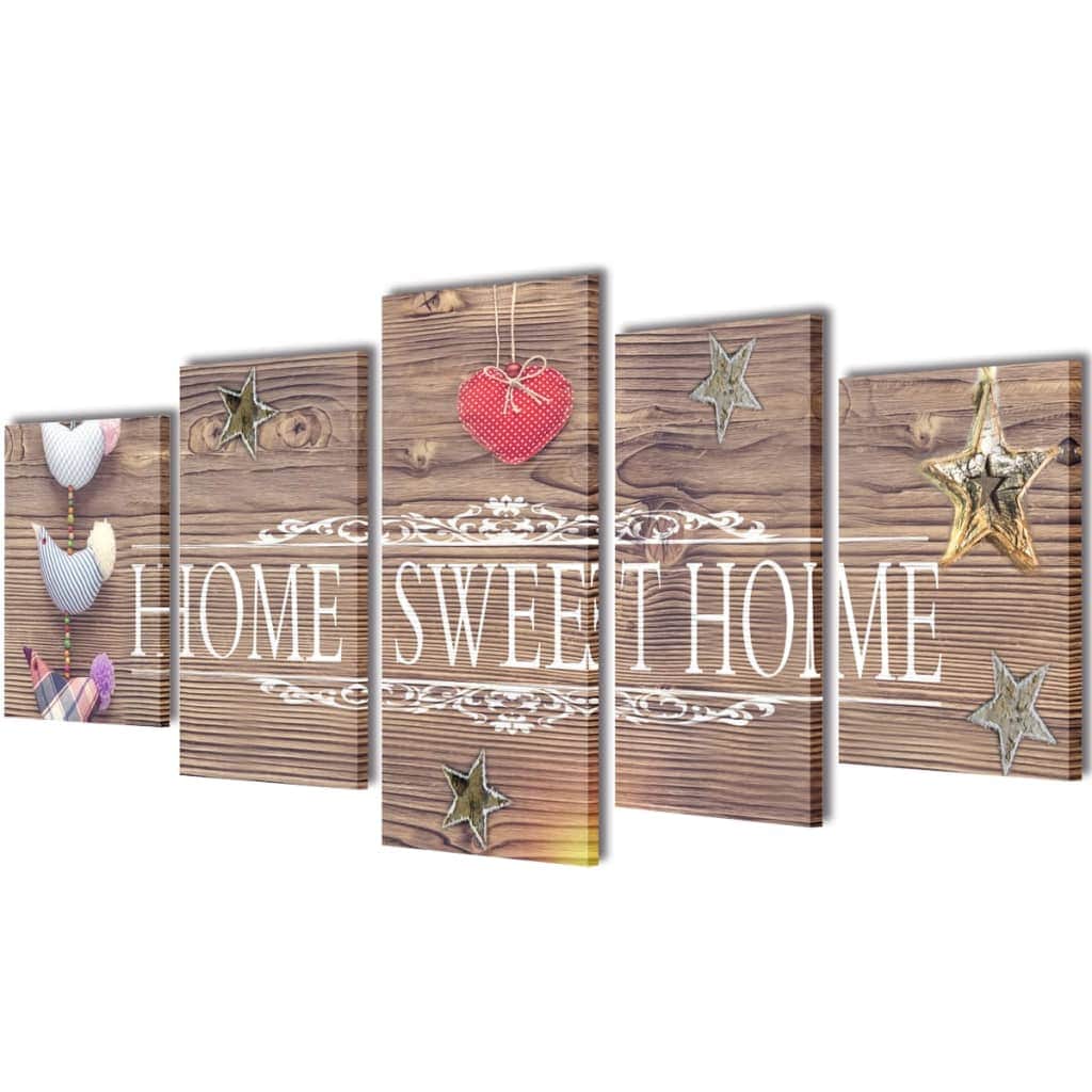 Canvas Wall Print Set Home Sweet Home Design  M